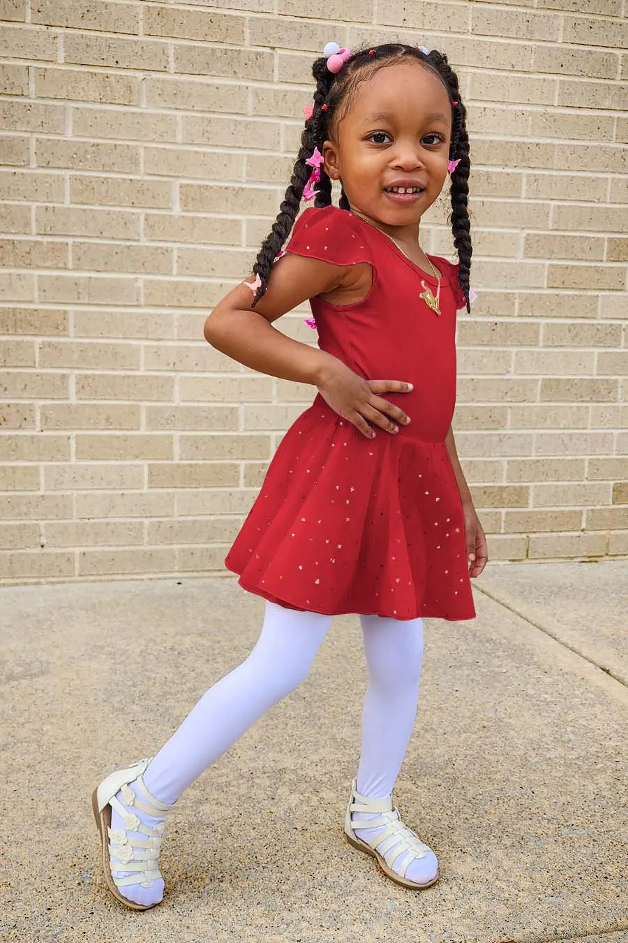 Toddler/Girl's Shiny Skirt Dress Leotard