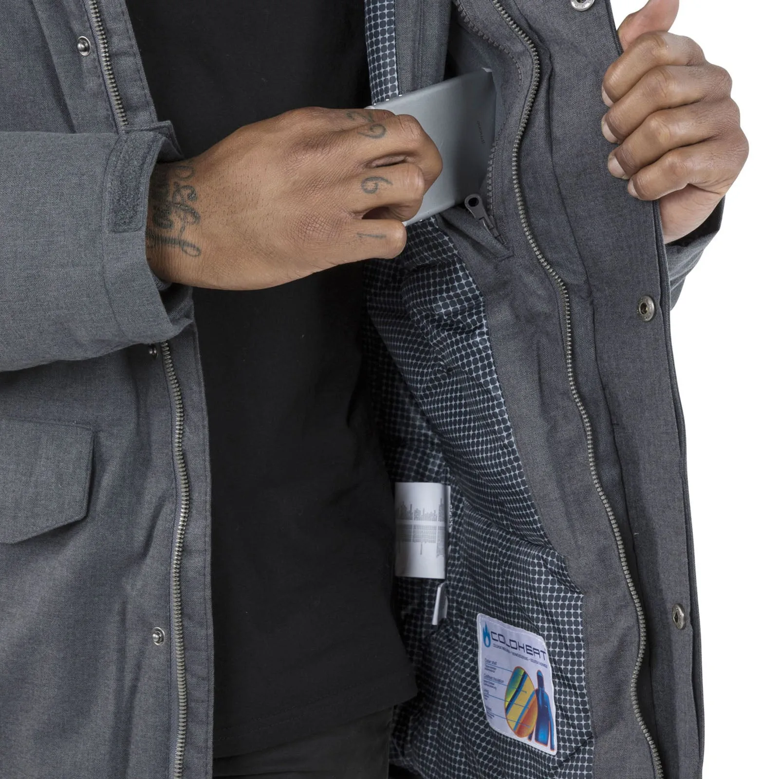 Trespass Mens Glover Hooded Waterproof Long Jacket - Grey
