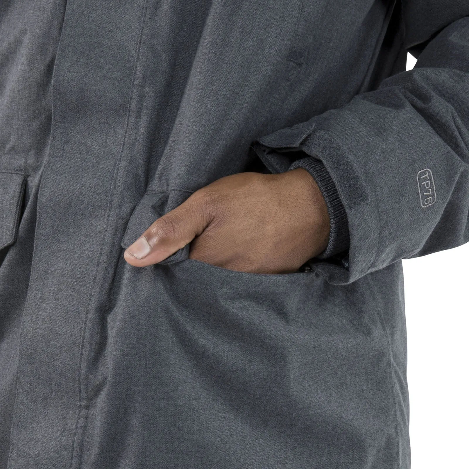 Trespass Mens Glover Hooded Waterproof Long Jacket - Grey