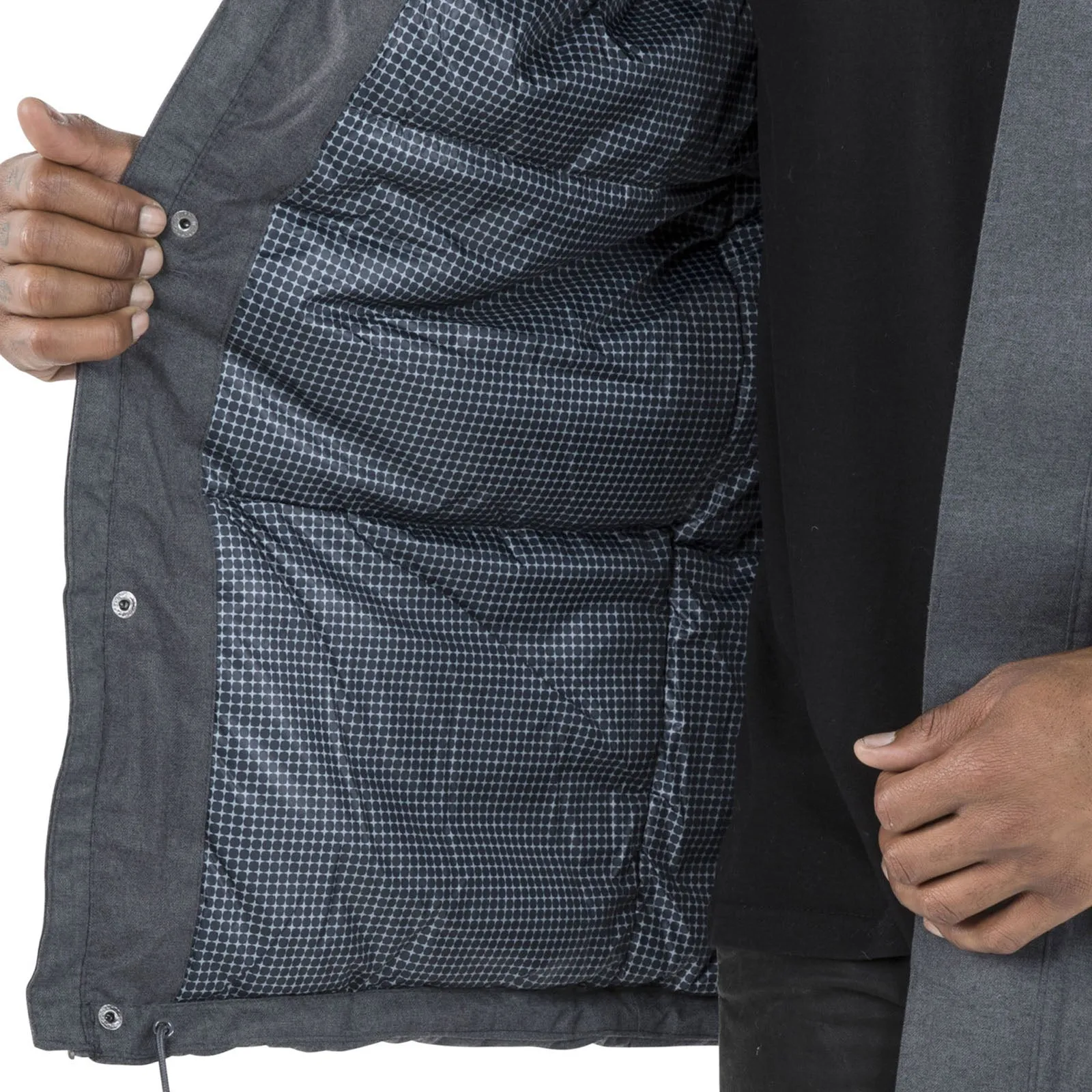 Trespass Mens Glover Hooded Waterproof Long Jacket - Grey