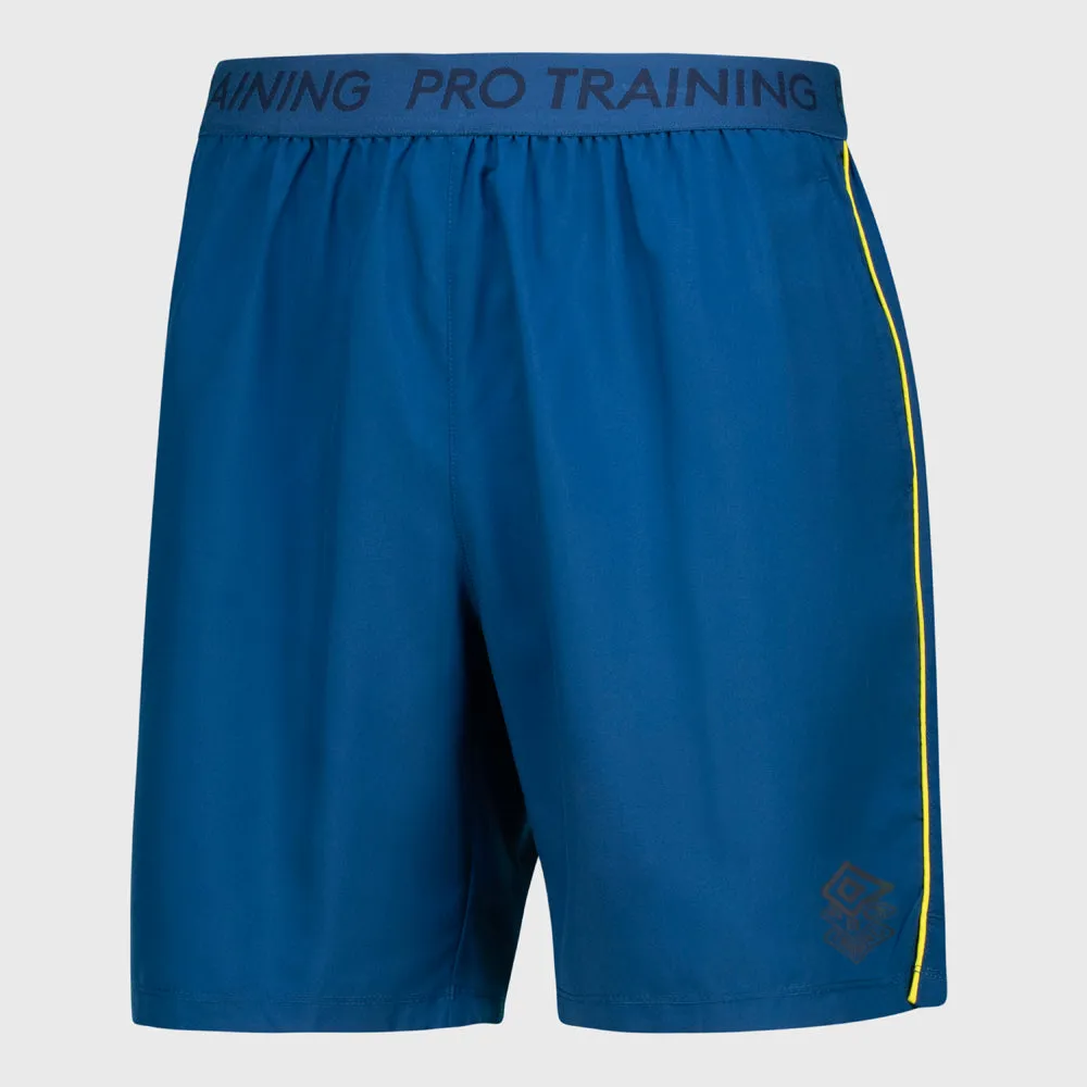 Umbro Mens Pro Training Woven Short Blue/Yellow _ 182177 _ Blue
