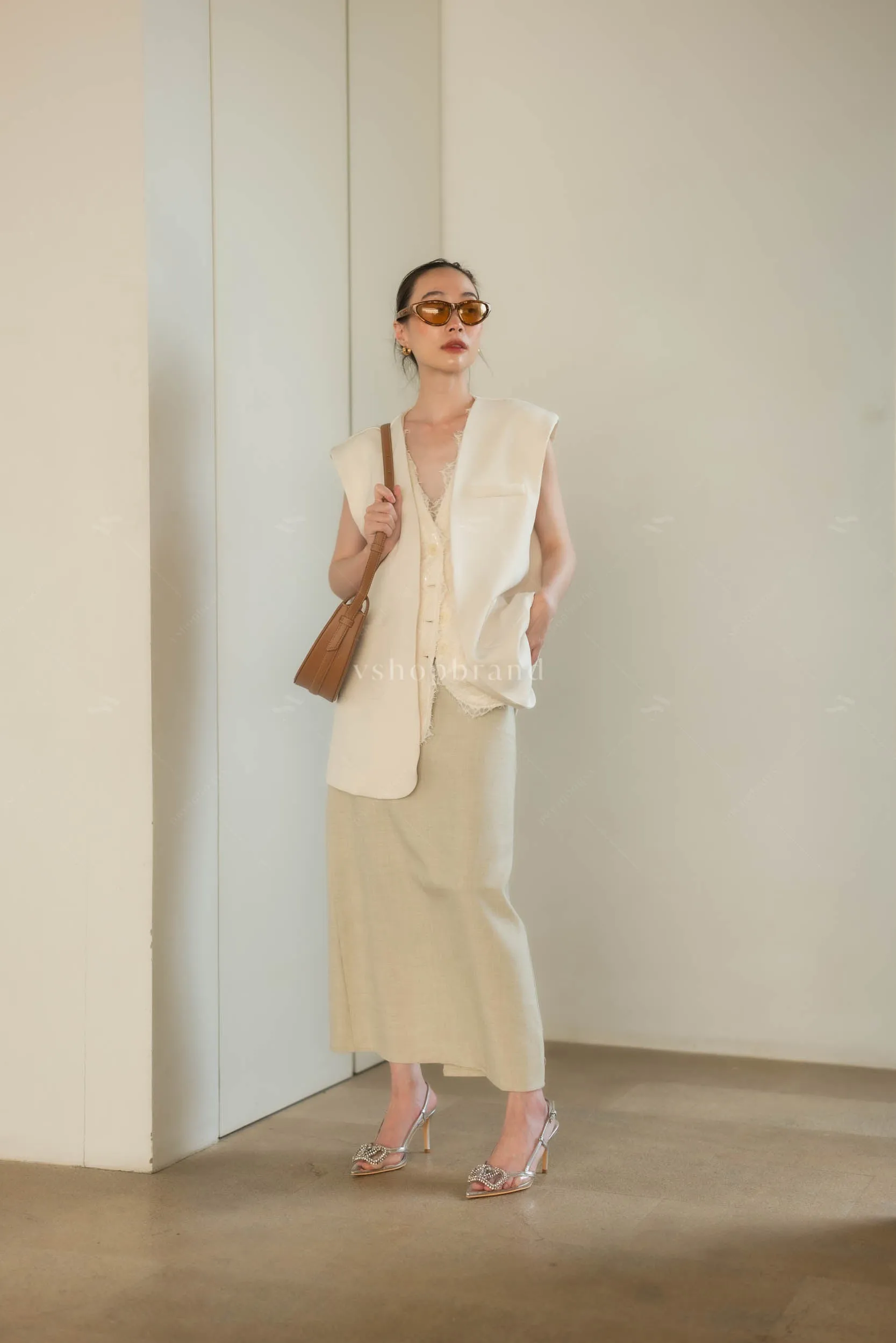 Vegas waistcoat cream