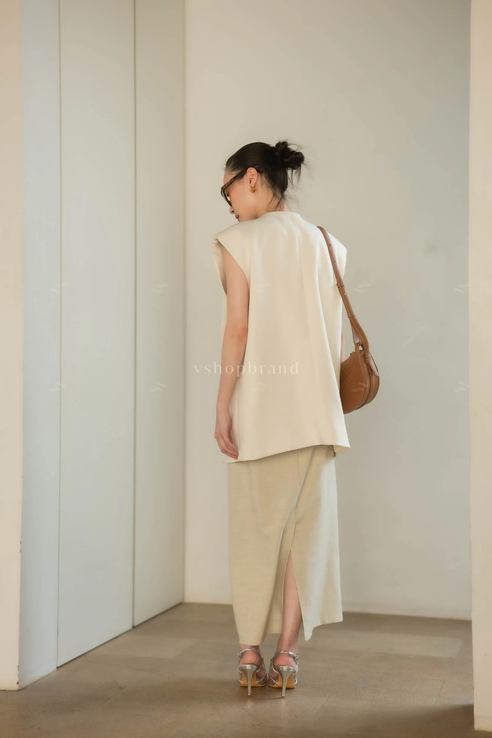 Vegas waistcoat cream