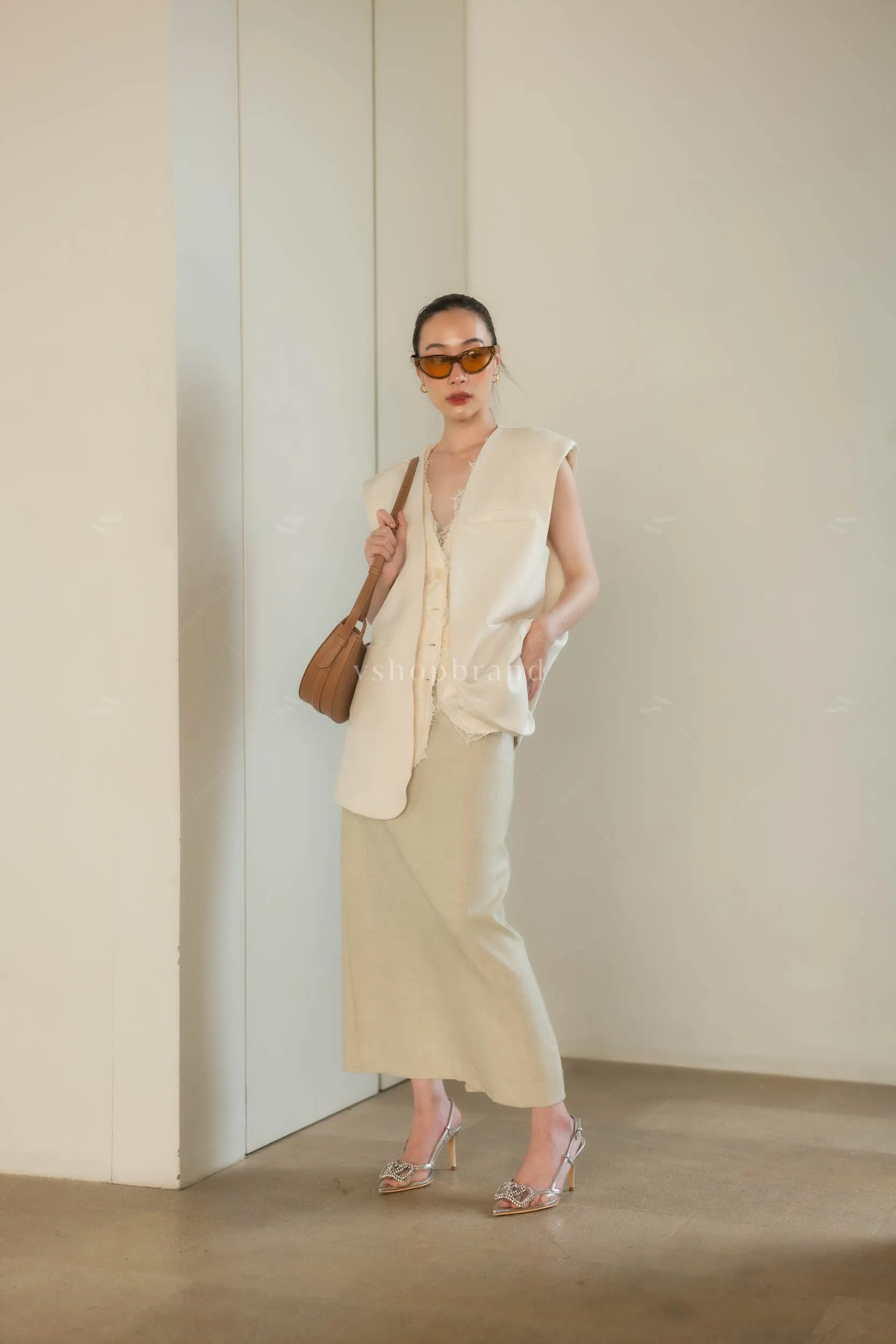 Vegas waistcoat cream