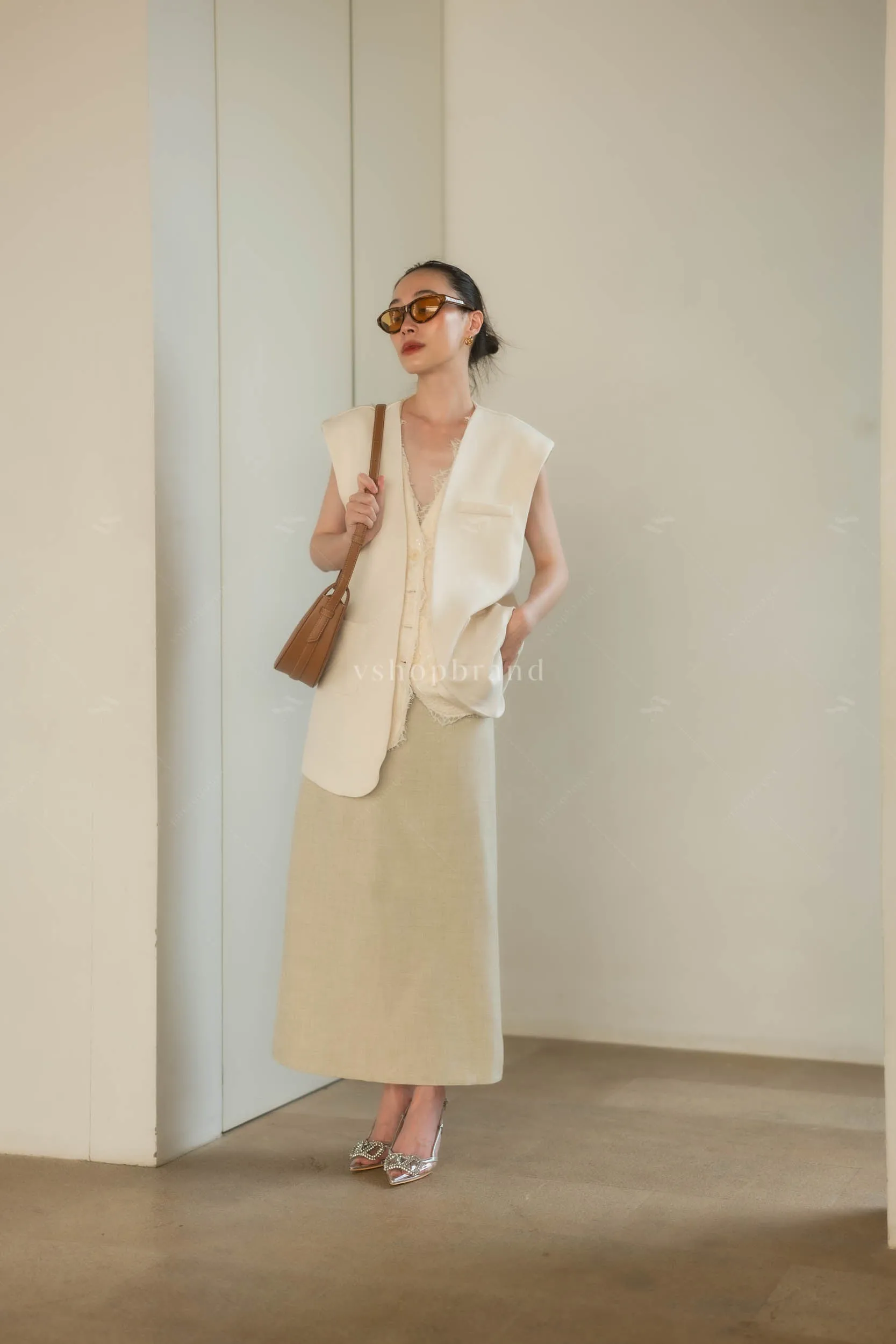Vegas waistcoat cream