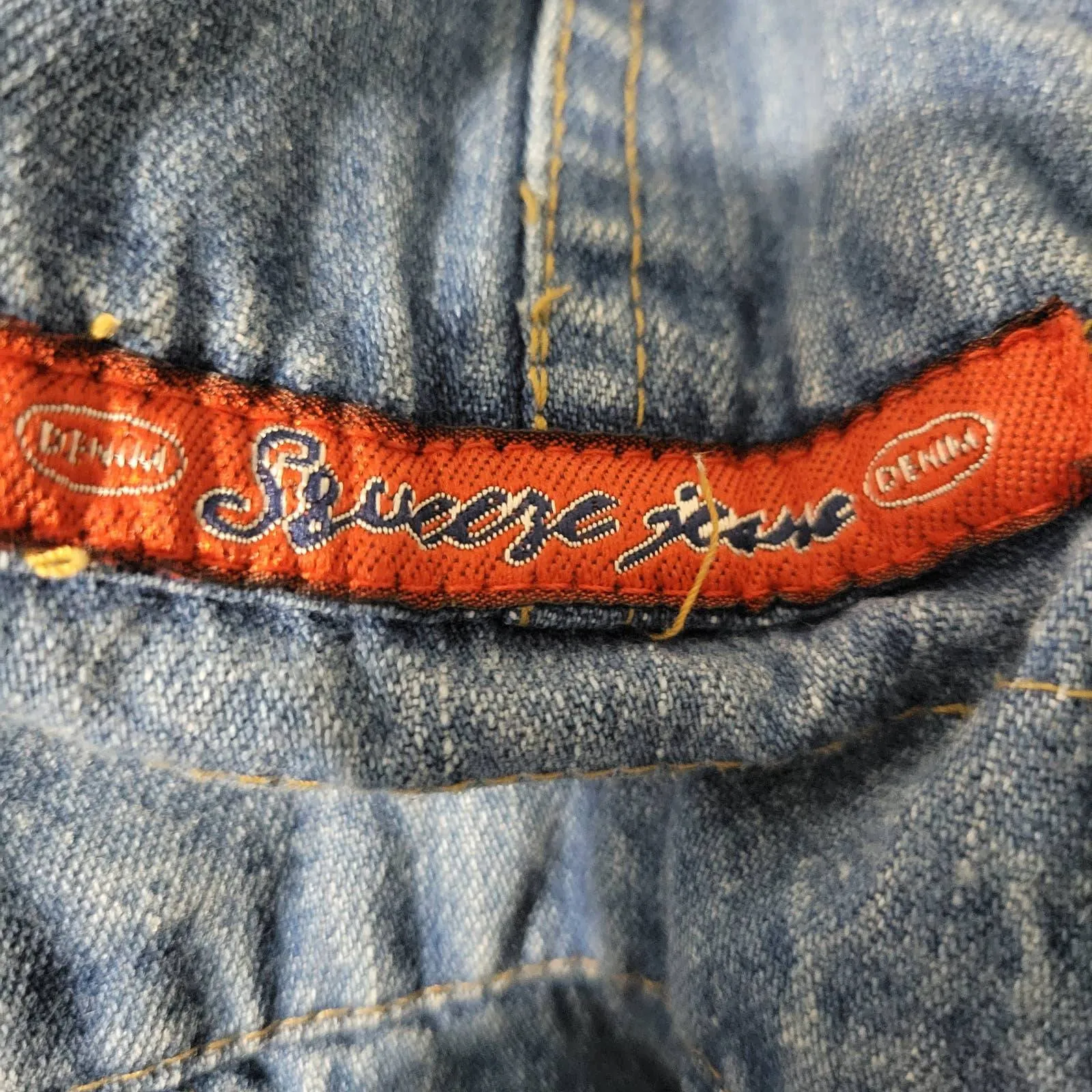 Vintage Bib Overalls Jean Carpenter Belt Loops Squeeze 90s Coveralls Size Large