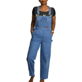 Vintage Bib Overalls Jean Carpenter Belt Loops Squeeze 90s Coveralls Size Large