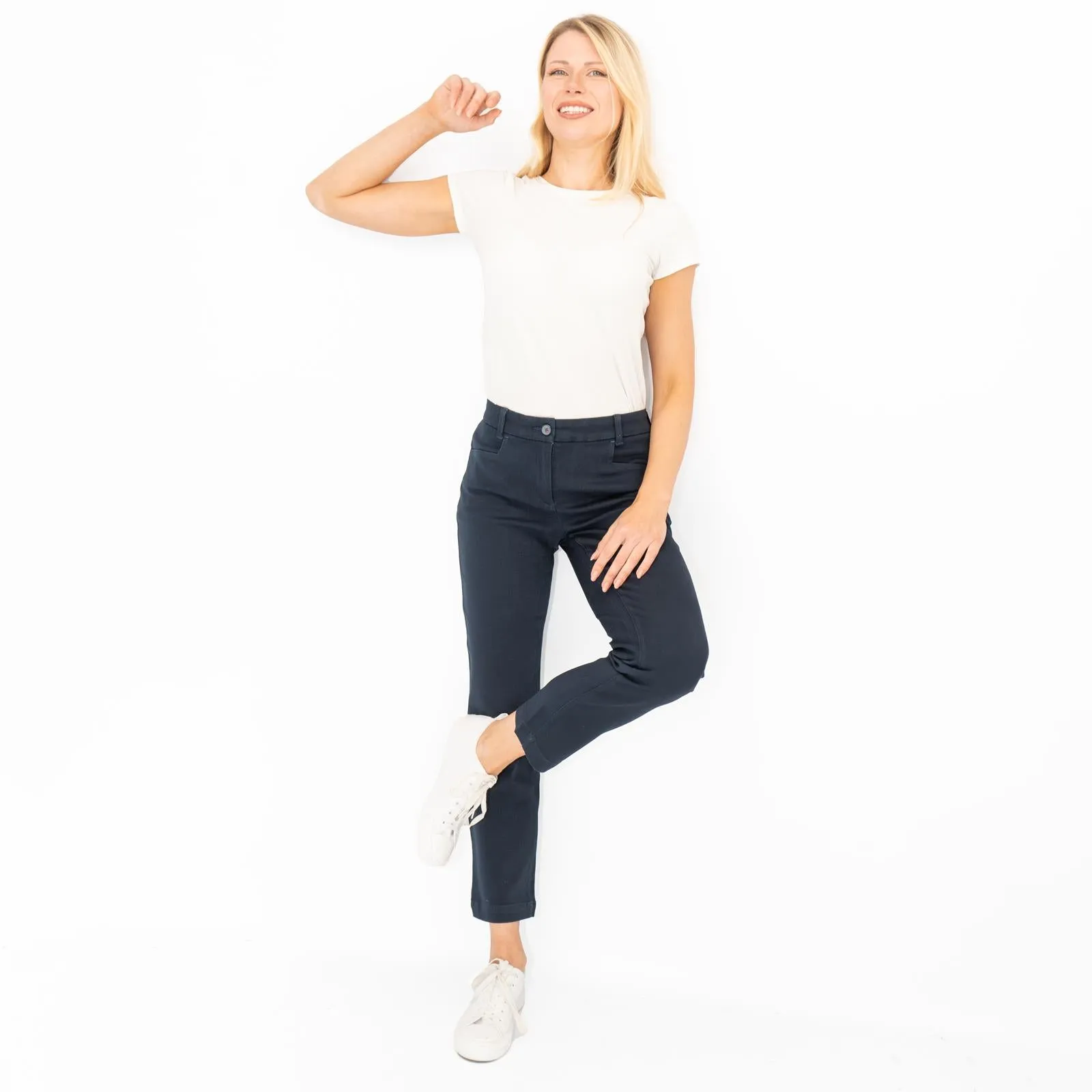 White Stuff Sienna Stretch Trousers Dark Navy