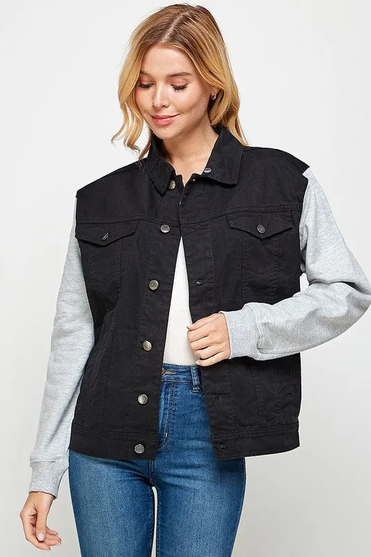 Women's Denim  Jacket with Hoodie