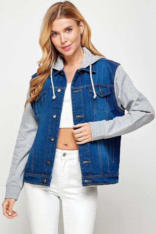 Women's Denim  Jacket with Hoodie