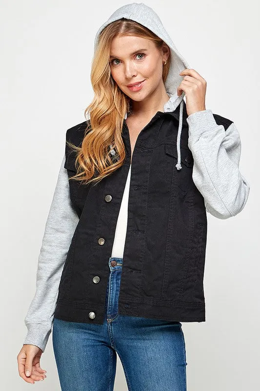 Women's Denim  Jacket with Hoodie