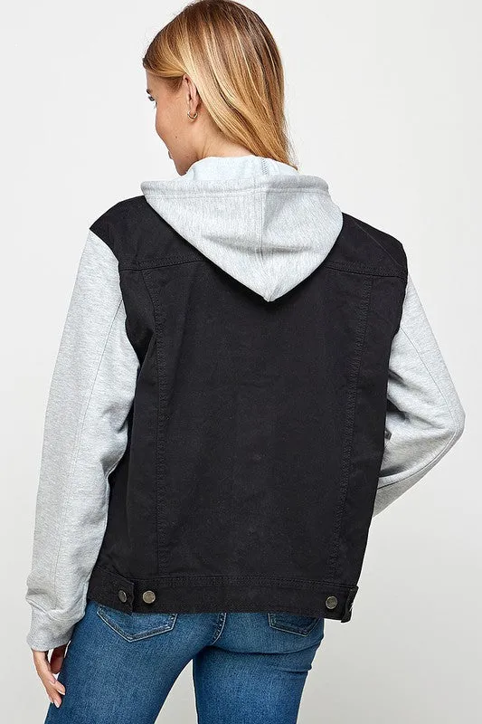 Women's Denim  Jacket with Hoodie