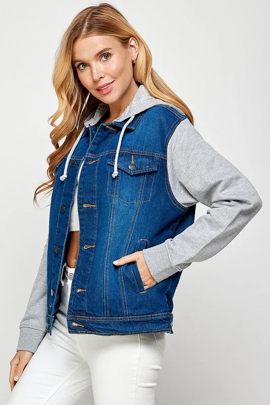 Women's Denim  Jacket with Hoodie