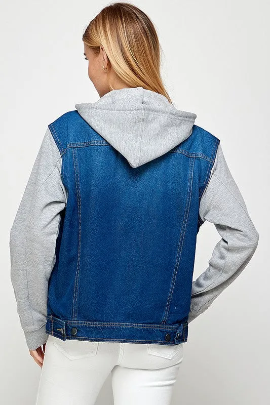 Women's Denim  Jacket with Hoodie