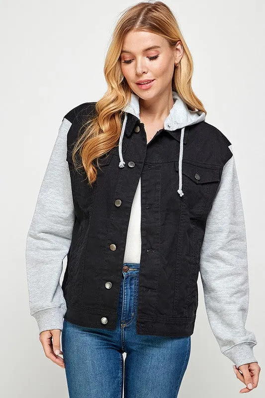 Women's Denim  Jacket with Hoodie