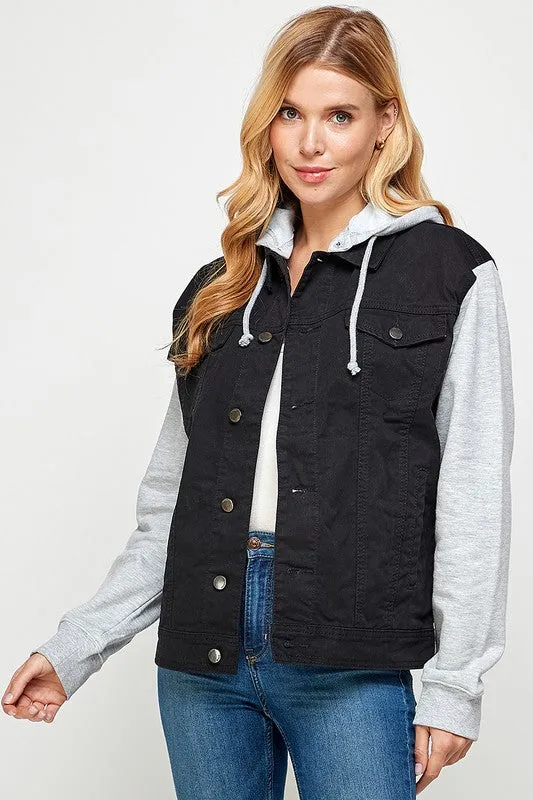 Women's Denim  Jacket with Hoodie