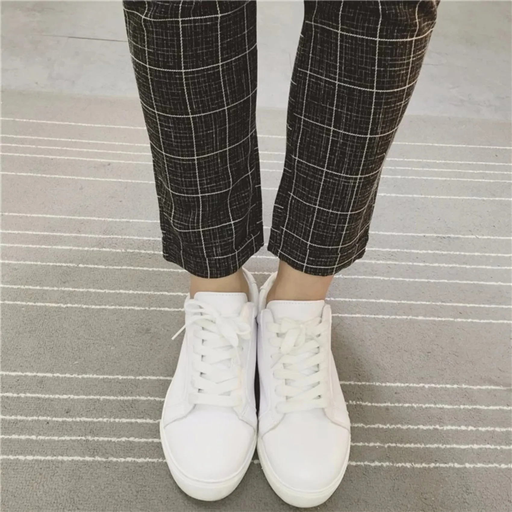 Women's Summer/Spring Casual Loose Cotton Plaid Pants