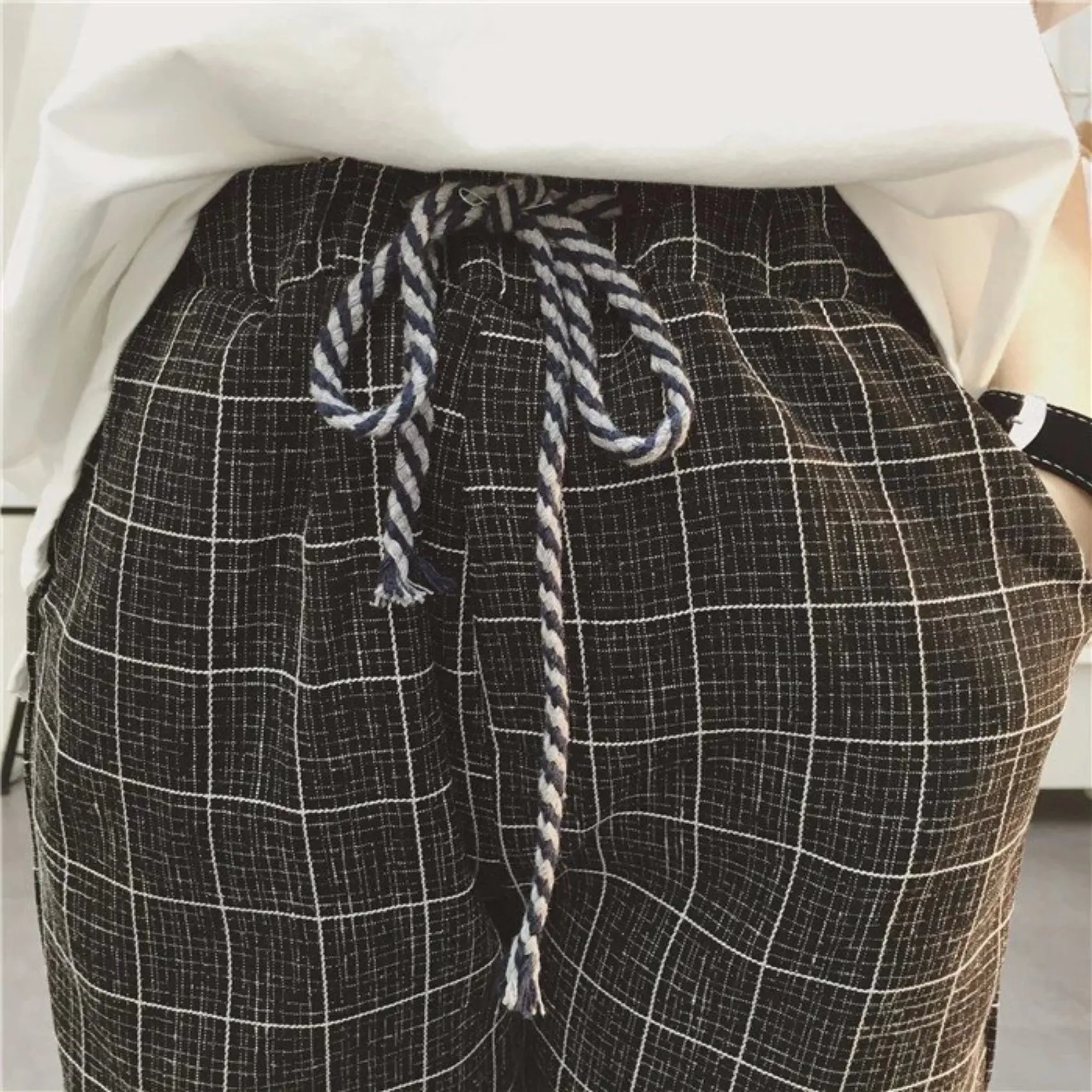 Women's Summer/Spring Casual Loose Cotton Plaid Pants