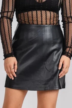 Z Supply Ciera leather skirt black