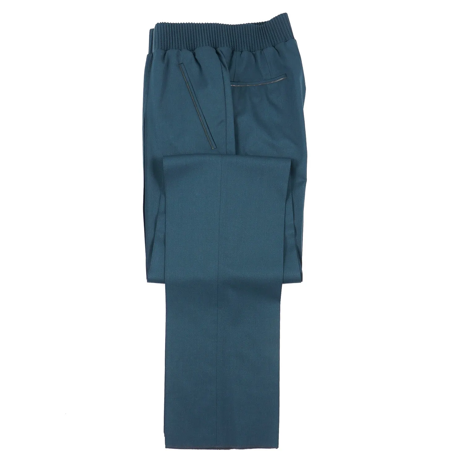 Zilli Wool Jogger Pants with Leather Details