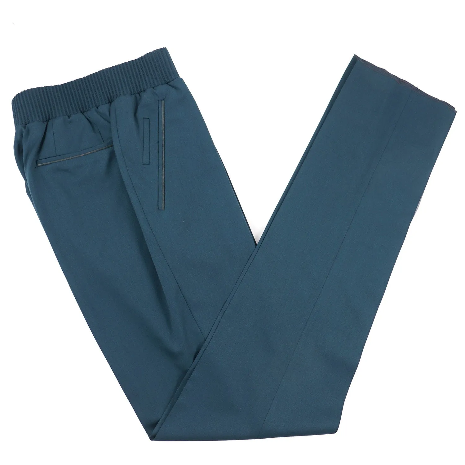 Zilli Wool Jogger Pants with Leather Details