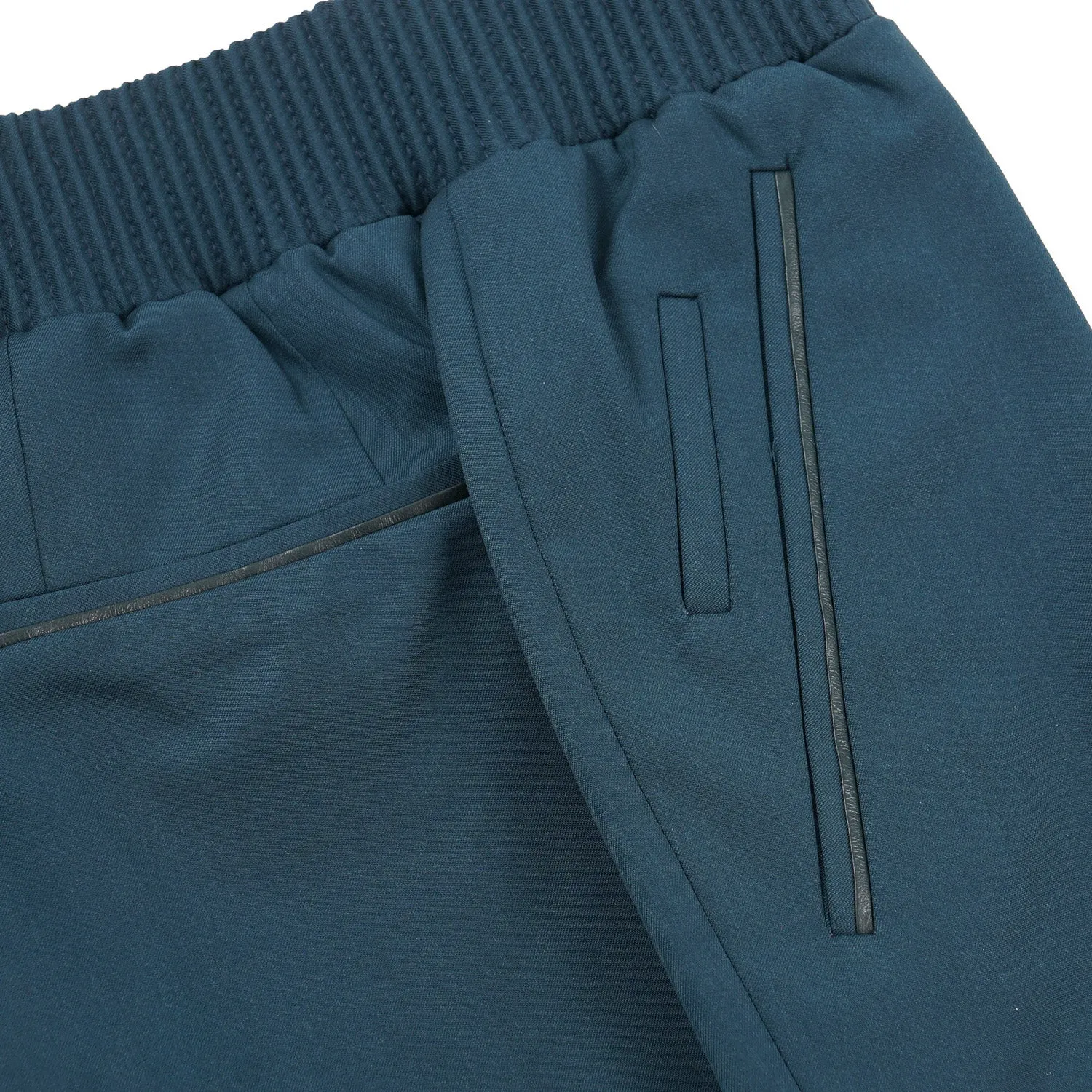 Zilli Wool Jogger Pants with Leather Details
